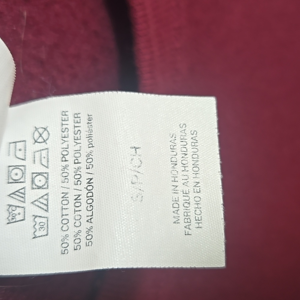 Hanes EcoSmart Maroon Crewneck Sweatshirt Cotton Blend Unisex S - Picture 10 of 10